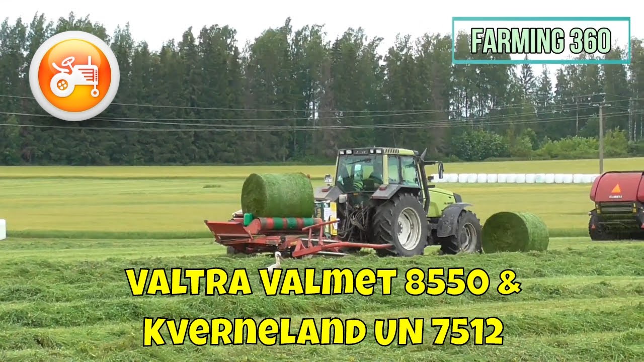 Silage 2020 | Valtra Valmet 8550 & Kverneland UN 7512 round bale wrapper