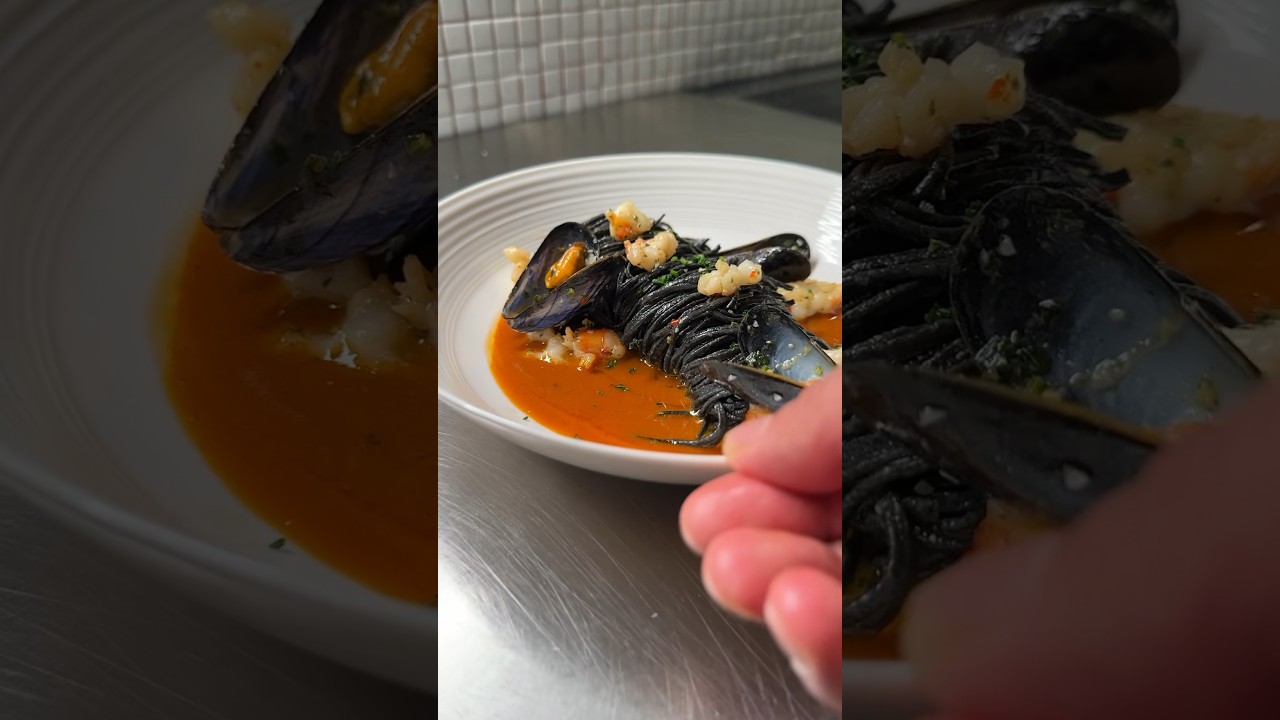 Squid ink pasta overrated? #cedriklorenzen #food #cooking