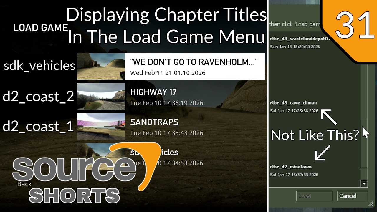 Source Shorts #31 - Displaying Chapter Titles In The Load Game Menu