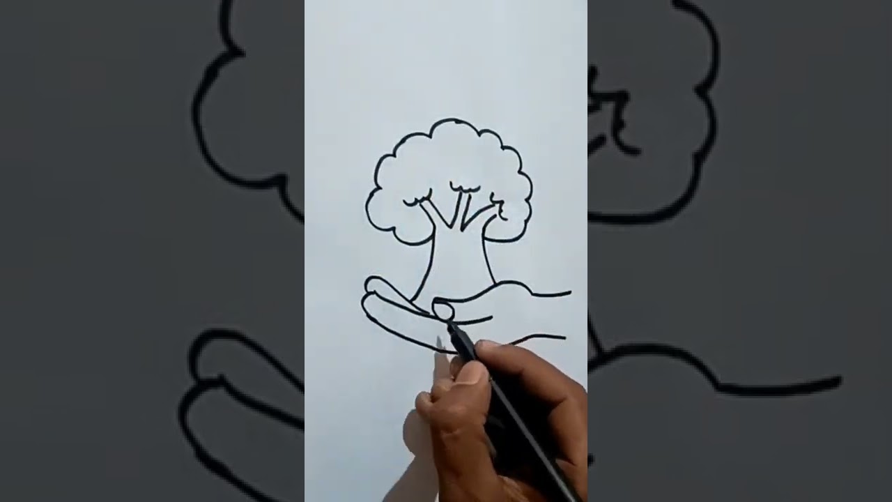 Save Tree drawing 🎄🌴🌳🌲Artz Riteeshh 🌲🌳🌴🎄#ytshorts #artzriteeshh #drawing #shorts #savetrees
