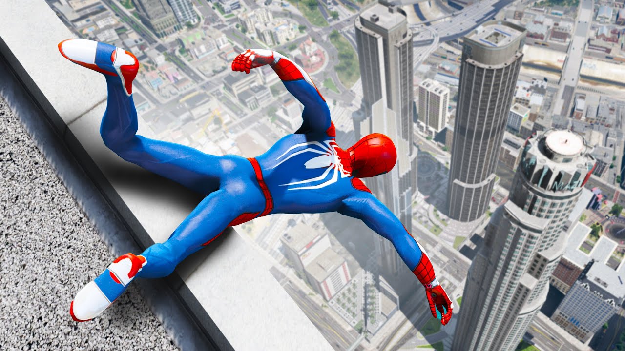 GTA 5 Spiderman Crazy Jumps & Fails (Spider-man Gameplay) Ep 13
