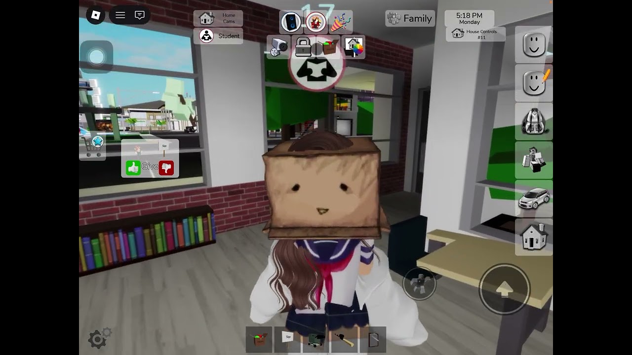 Pretty girl with box and a bully bullying her