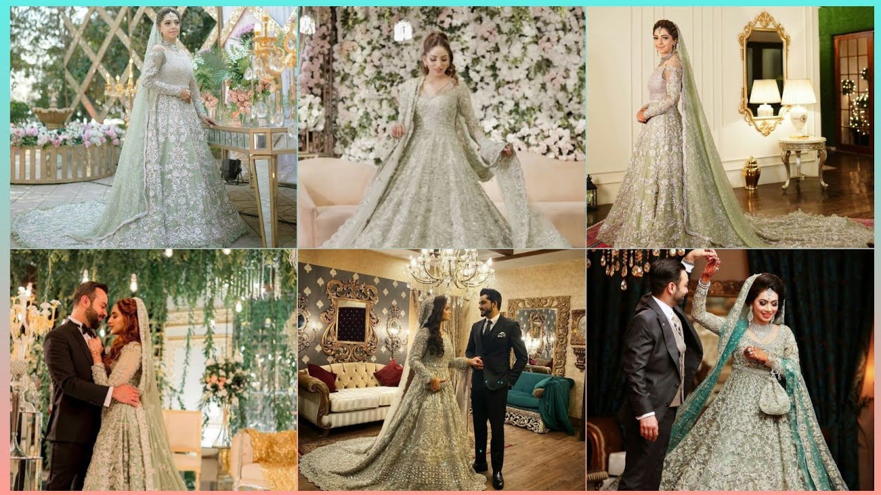 Mint Green Walima Dresses for Brides 2025 Pakistani Bridal Fashion💚 Mint Green Walima dresses 💚