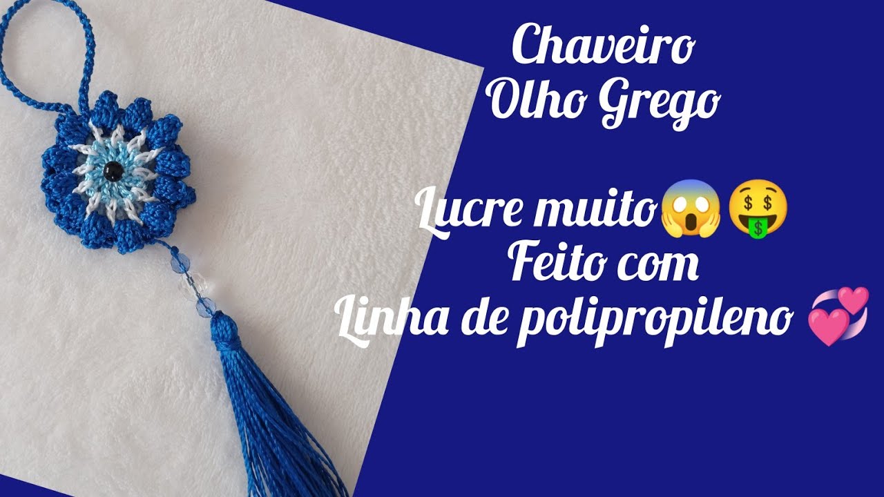 Chaveiro Olho Grego,faça e venda muitos😱🤑,feito com linha de polipropileno 💞