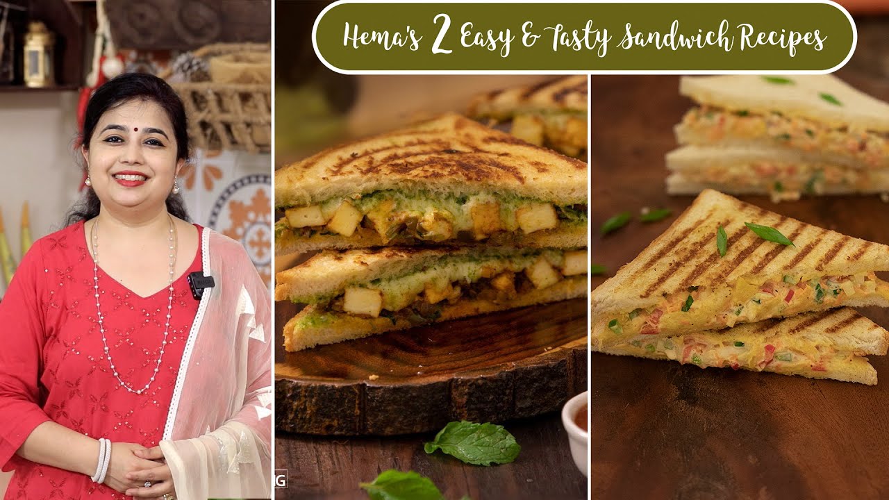 Hema’s 2 Easy & Tasty Sandwich Recipes | Paneer Sandwich | Veg Mayo Sandwich