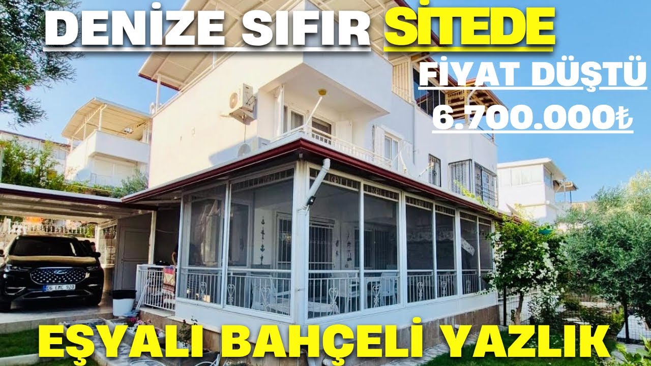 SATILDI❗️DENİZE SIFIR SİTEDE DENİZ MANZARALI EŞYALI MASRAFSIZ 3+1 YAZLIK #denizesıfır #satılık