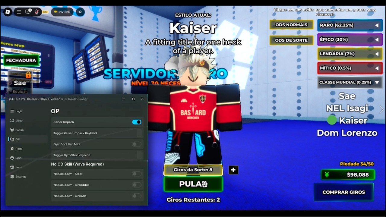 [🏅UPD] Blue Lock Rivals SCRIPT NEW FUNCTIONS Infinite Spins! KAISER, NEL ISAGI,AUTO GK (Mobile & PC)