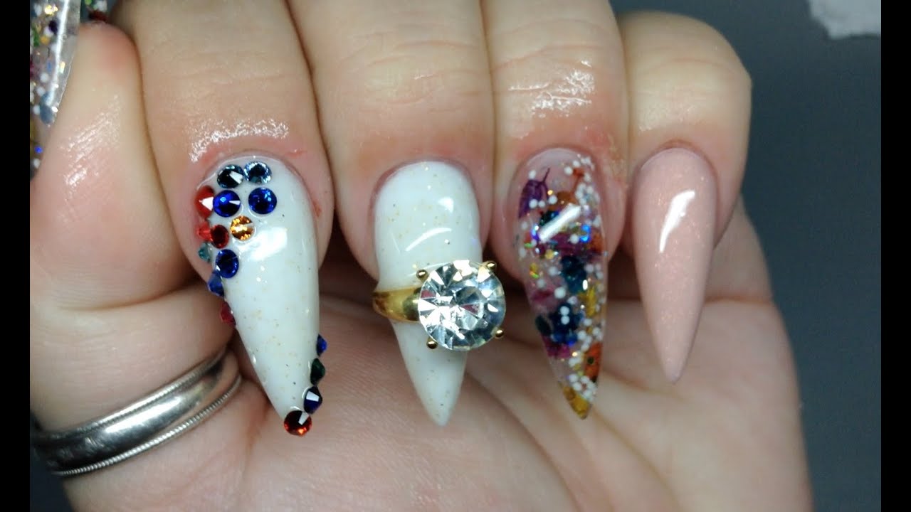 How To Apply Acrylic Nails On Yourself With Bling