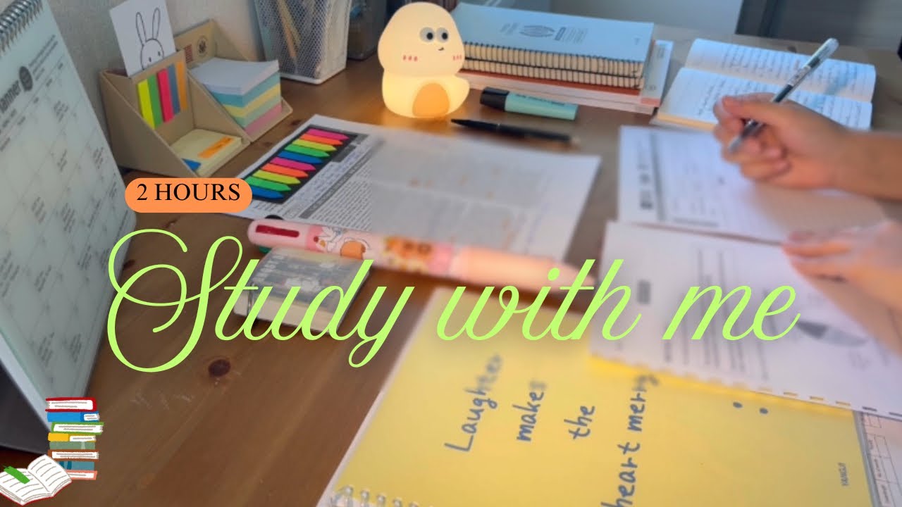 📝2-HOUR STUDY WITH ME | study ASMR, no music
