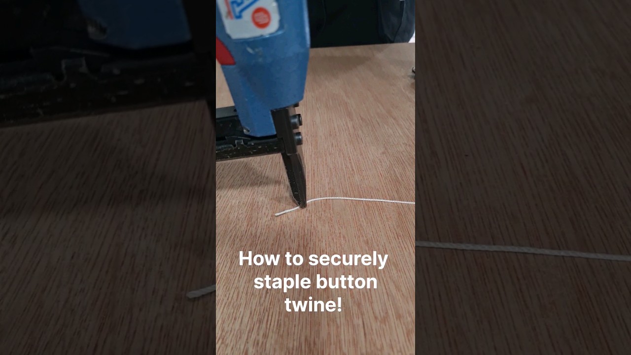 The BEST way to securely staple your buttoning twine for upholstery! 