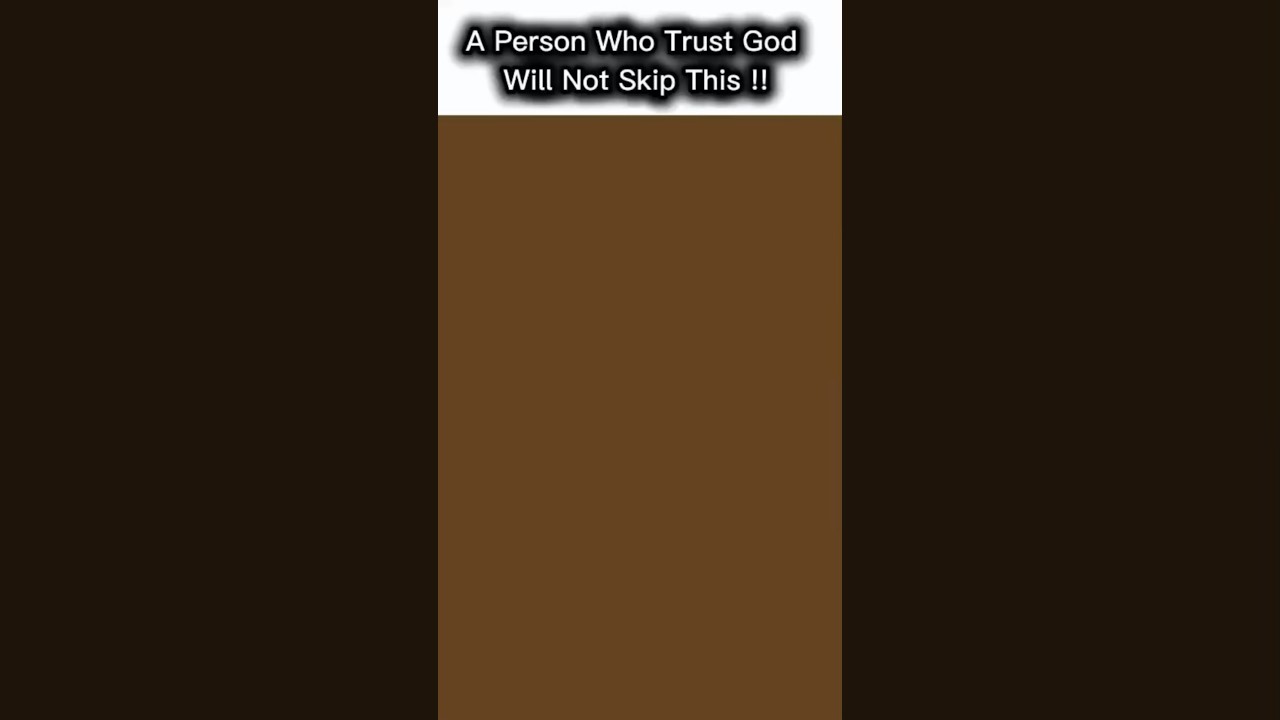 Do u have trust in God?