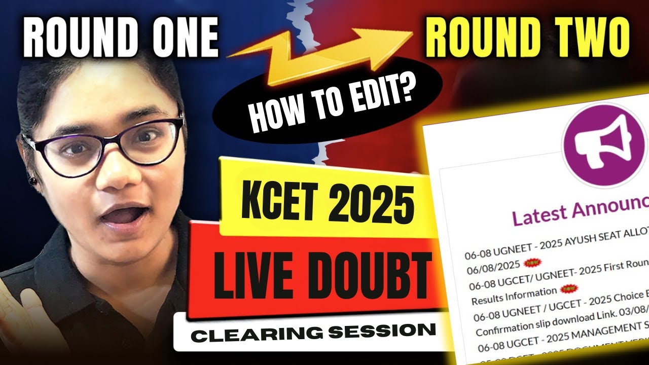 KCET Round 2 Choice Filling 🔴 LIVE Demo + Doubt Clearing | Do It Right & Secure Your Seat!
