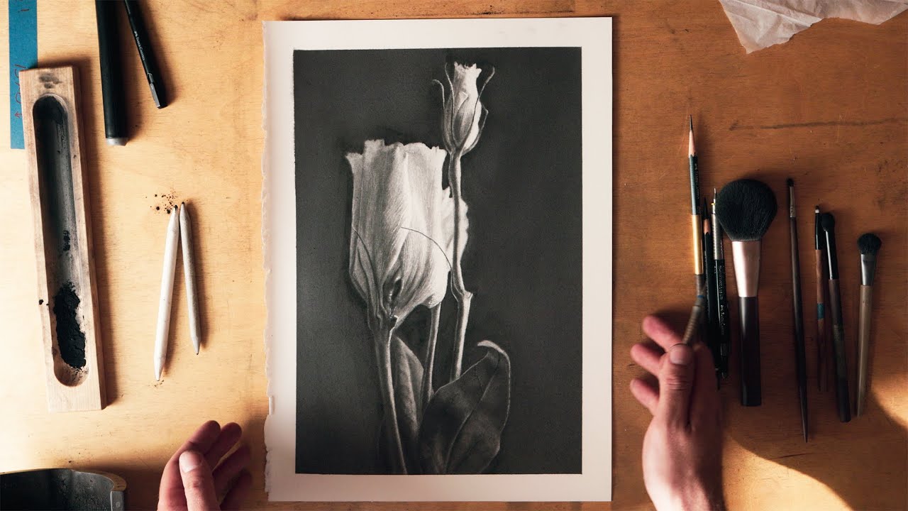 Drawing a flower - full process and techniques
