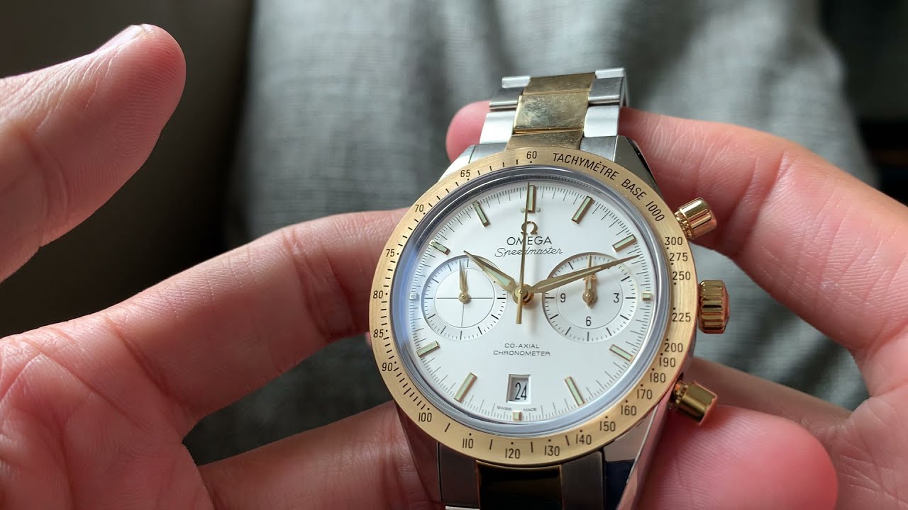 應該係市場上最抵玩金鋼自家芯chronograph Omega Speemaster 57 Yellow gold and steel 41.5 mm