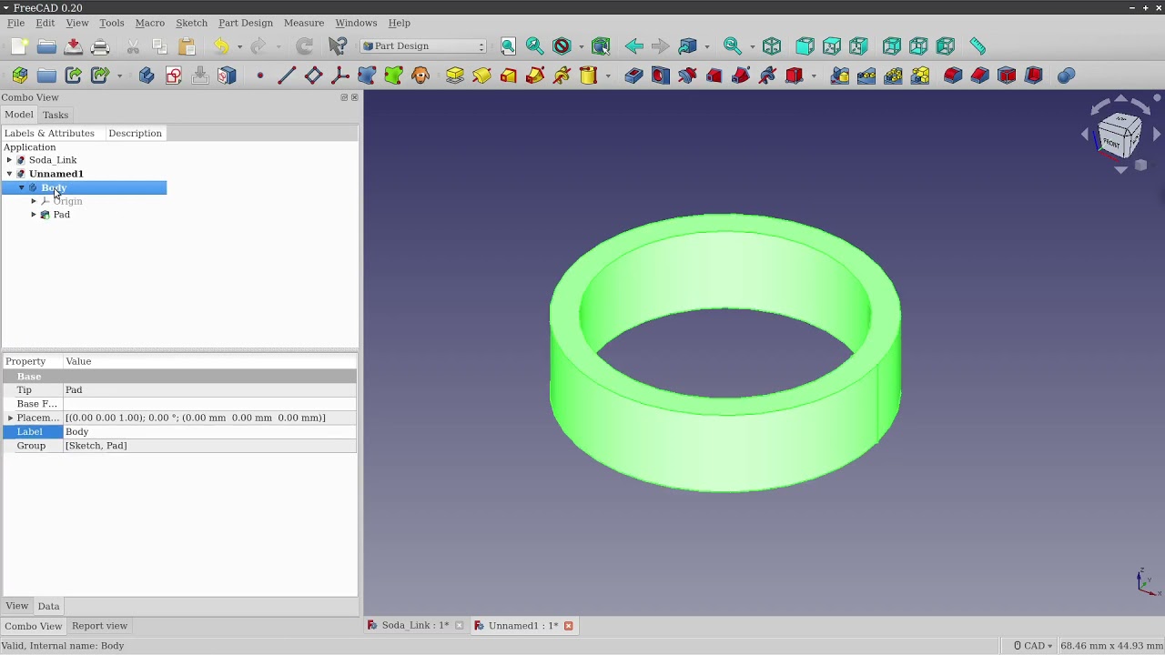 FreeCAD - Bottle cap with thread