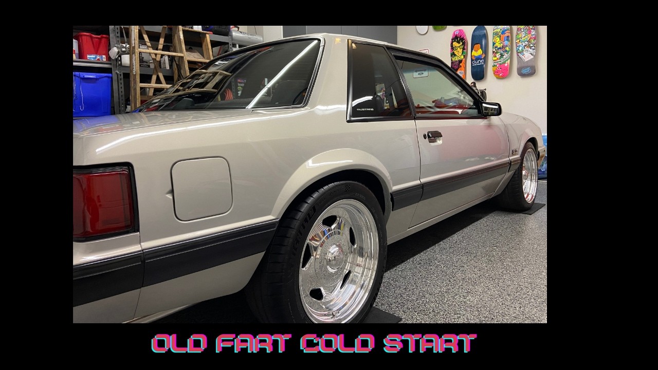 1991 Ford Mustang 5.0 Notchback Cold Start. Ford Racing shorties and catted H pipe with Flowmasters.
