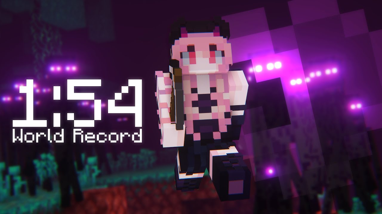 Beating Minecraft on Only Half a Heart [1:54 WR]