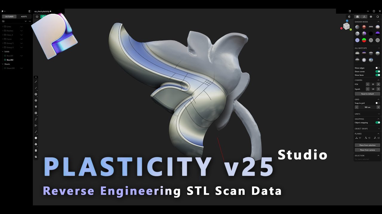 Reverse Engineering STL Scan Data in Plasticity | Showing the principle in Plasticity 2025 beta