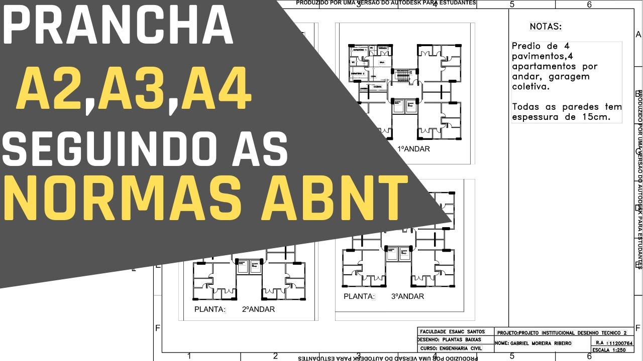 Como fazer prancha no AUTOCAD seguindo todas as normas ABNT NBR10068