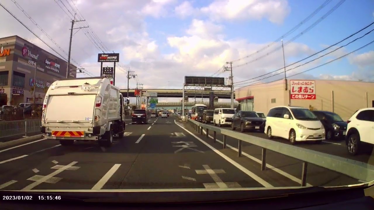 大阪府ららぽーと堺～府道2号～羽曳野市古市　2023.1.2