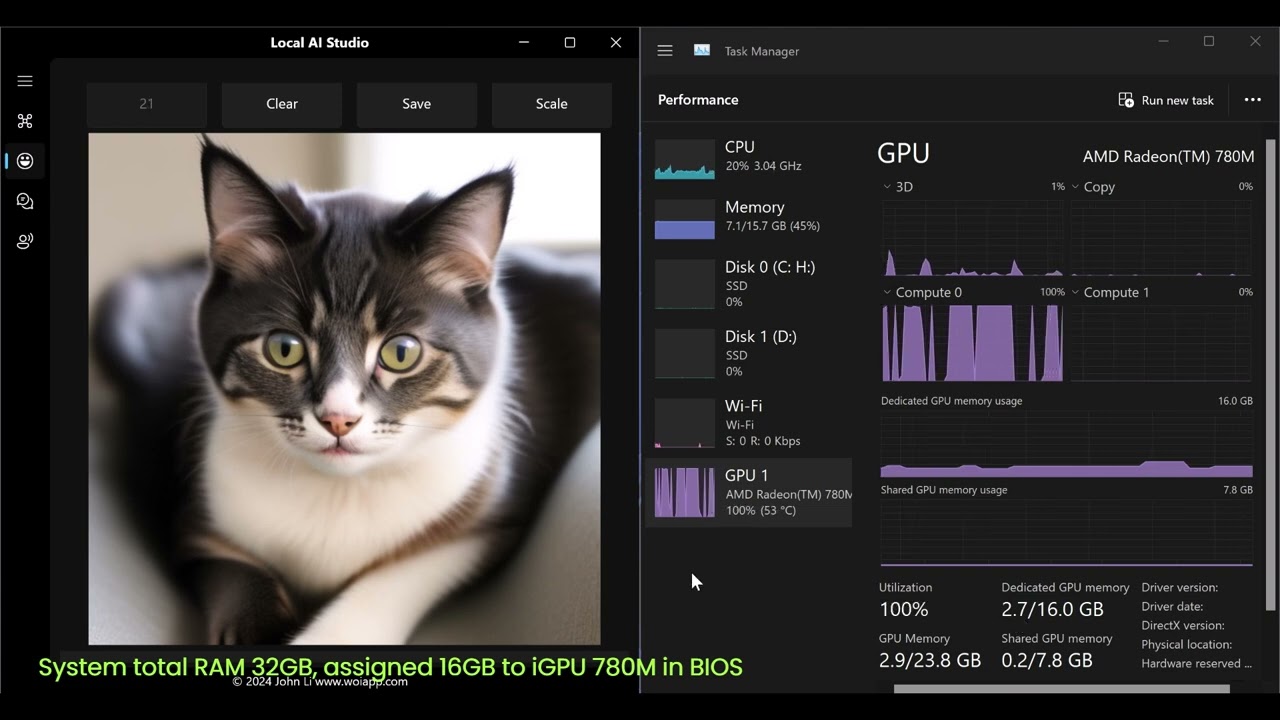 Local AI Studio - Run on AMD Ryzen 7 7840H with Radeon 780M Graphics