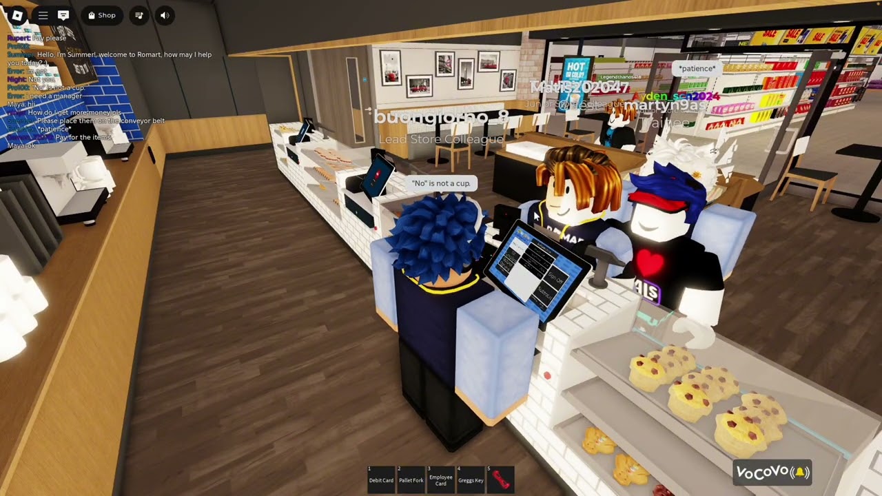 Working at Greggs in RoMart!