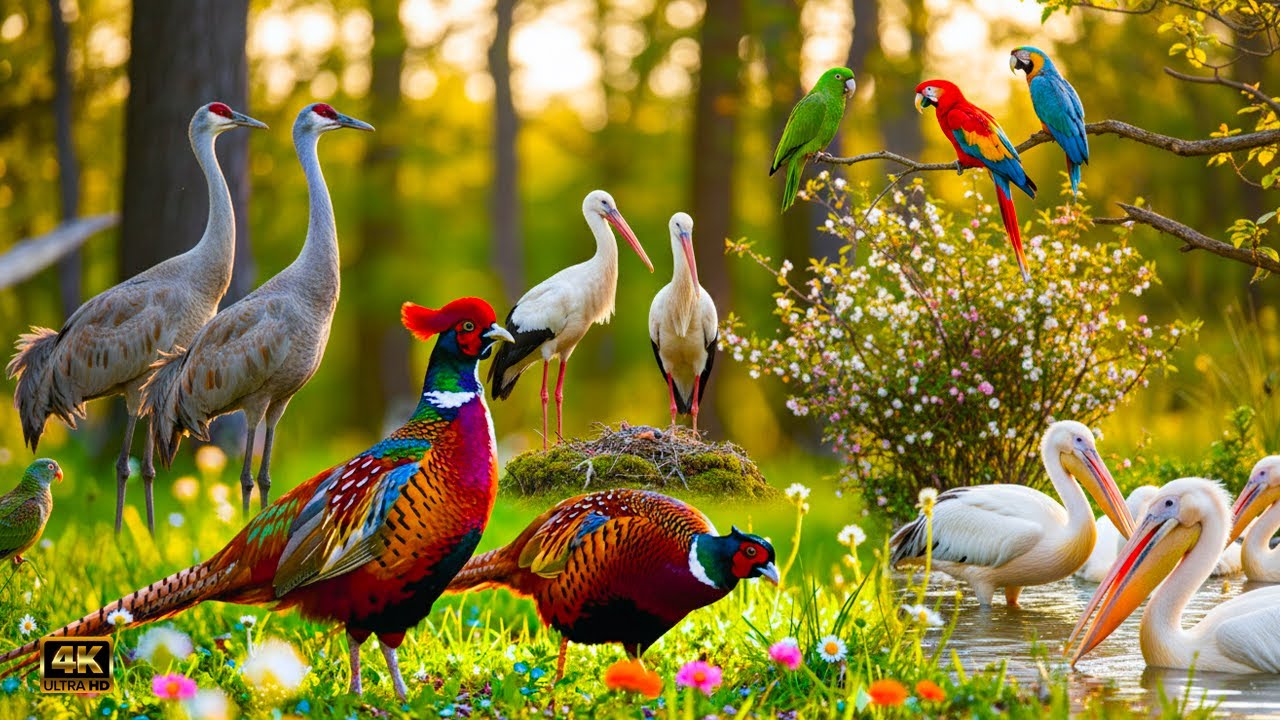 🐦Rare Birds Ecology 4k: Peaceful natural space | Birds singing | Relaxing and gentle movie