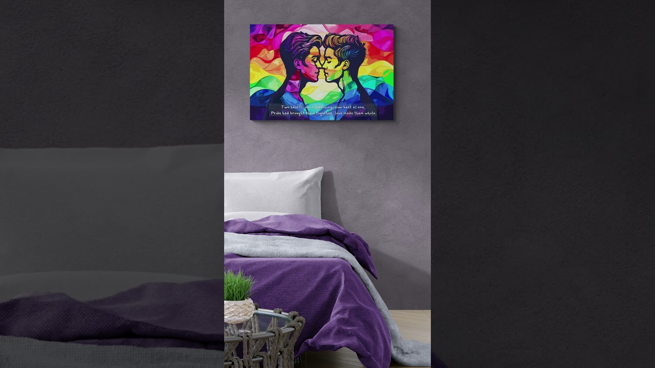 Together as One: Vibrant Gay Pride Canvas Wall Art, Inspired by Heartfelt 2-Sentence Story