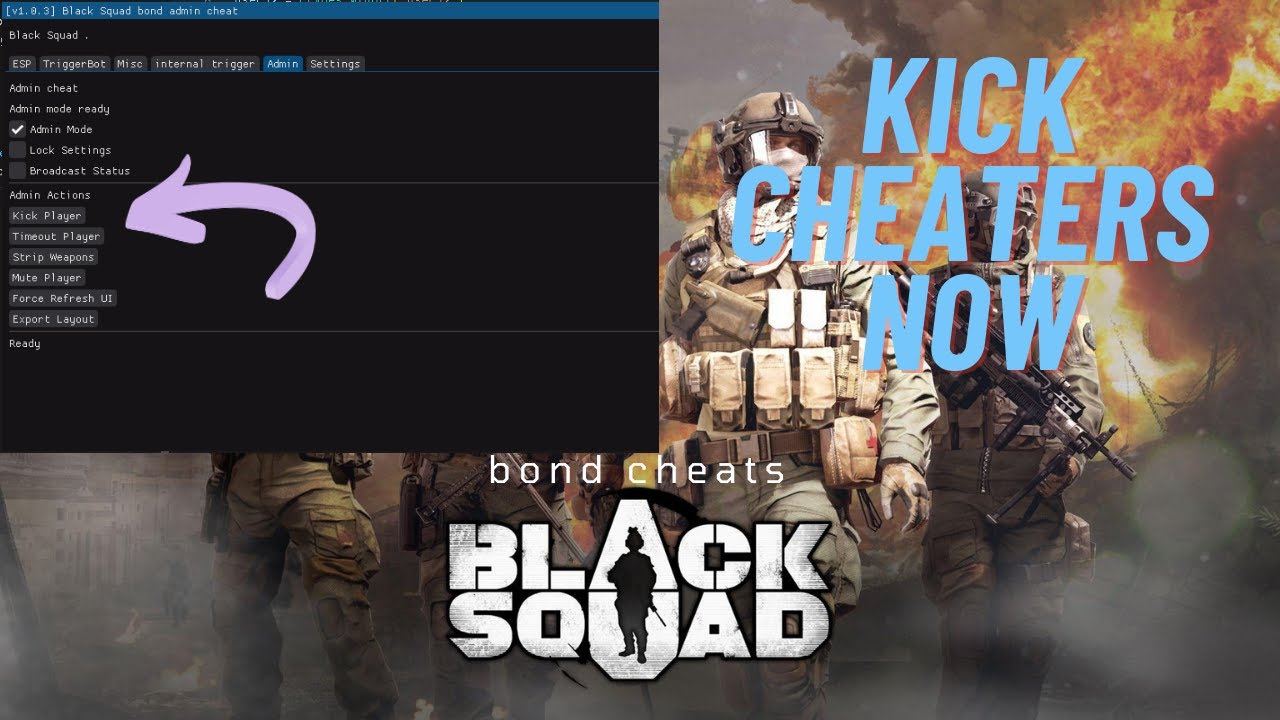 Black squad cheat Kick players and cheaters bond cheats 2025