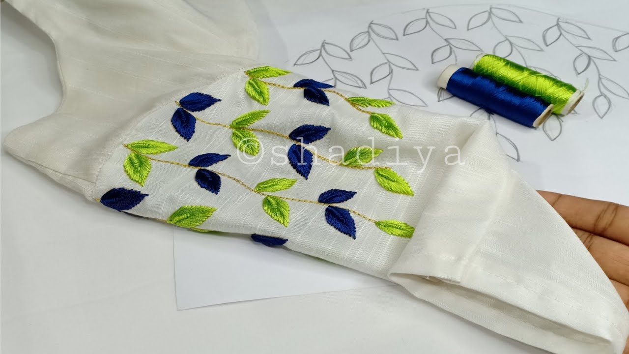 Amazing hand embroidery sleeve design for kurti salwar|hand embroidery silk thread sleeve design