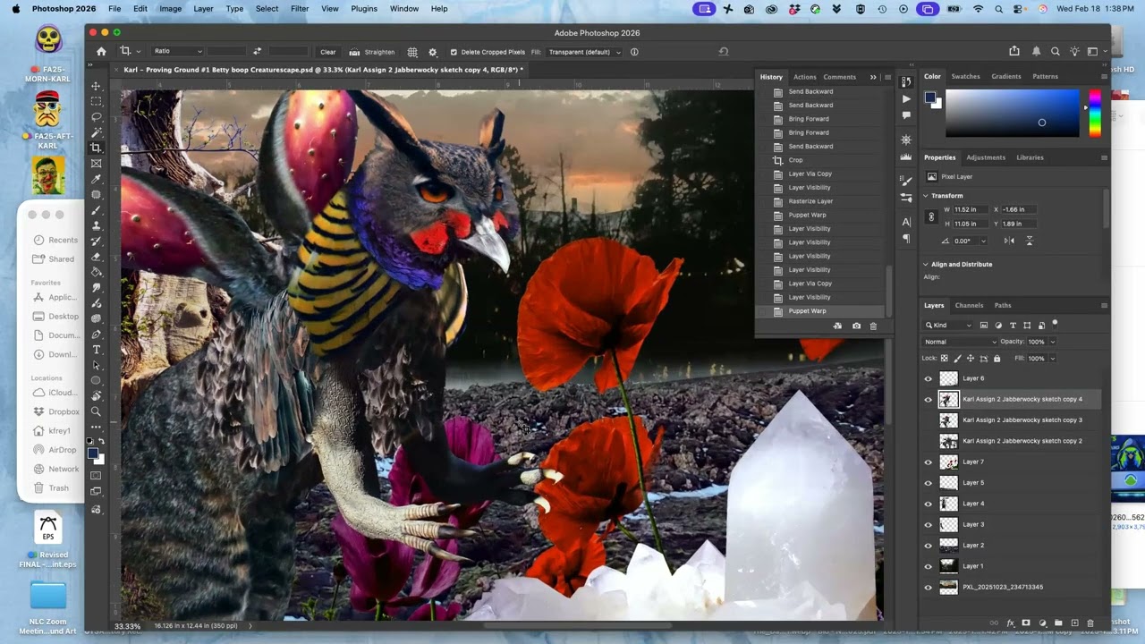 3  Using Puppet Warp to Angle our Creatures Anatomy to the Setting