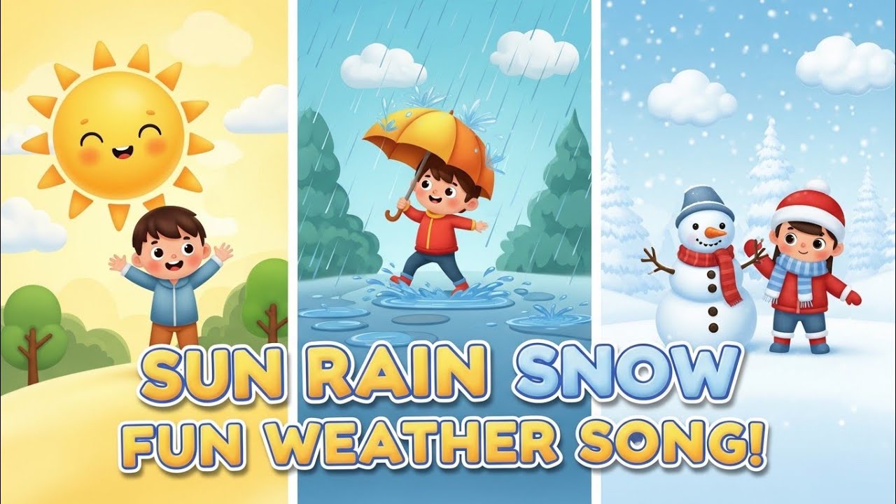 Weather Song for Kids | Sunny Rainy Snowy Rhyme for Children