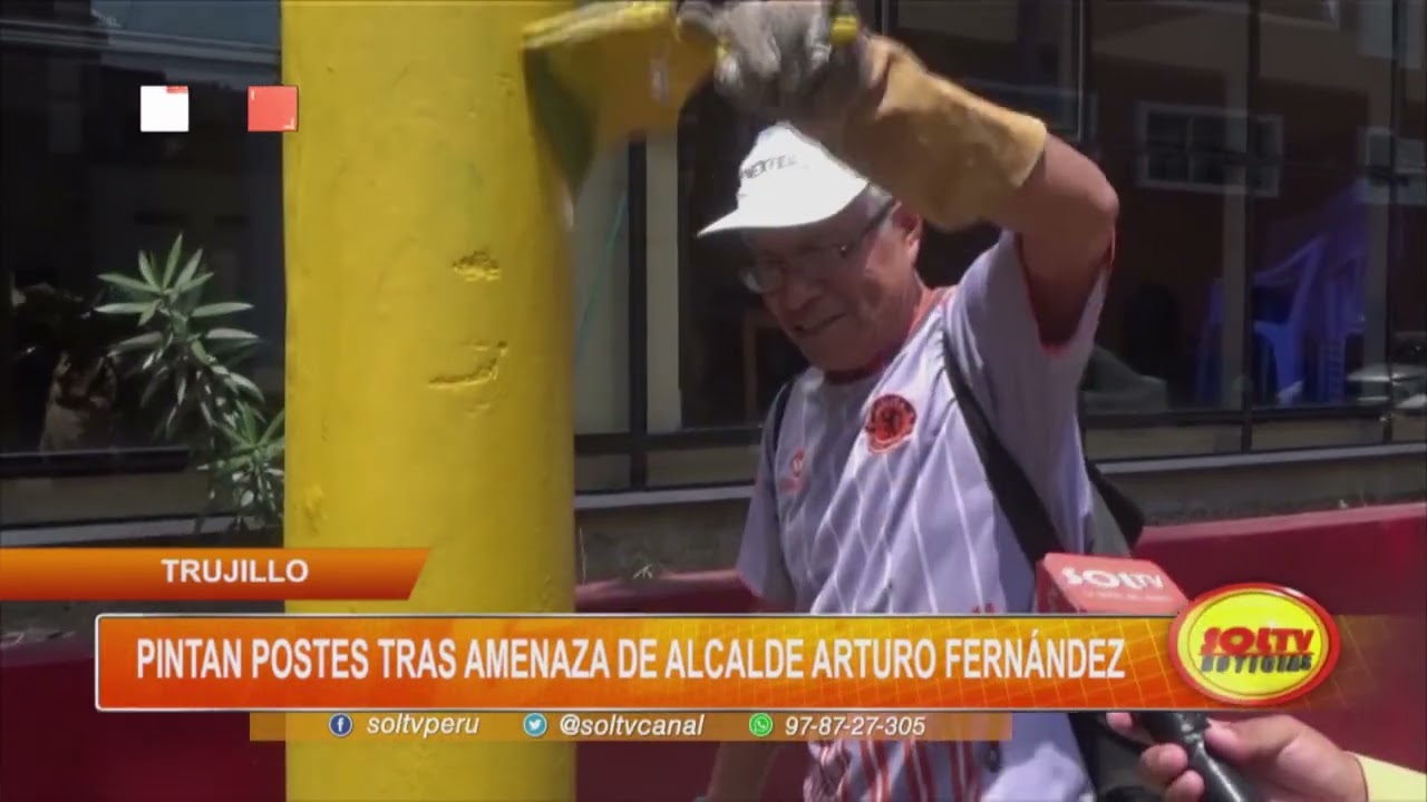 Trujillo: pintan postes tras amenaza de alcalde Arturo Fernández