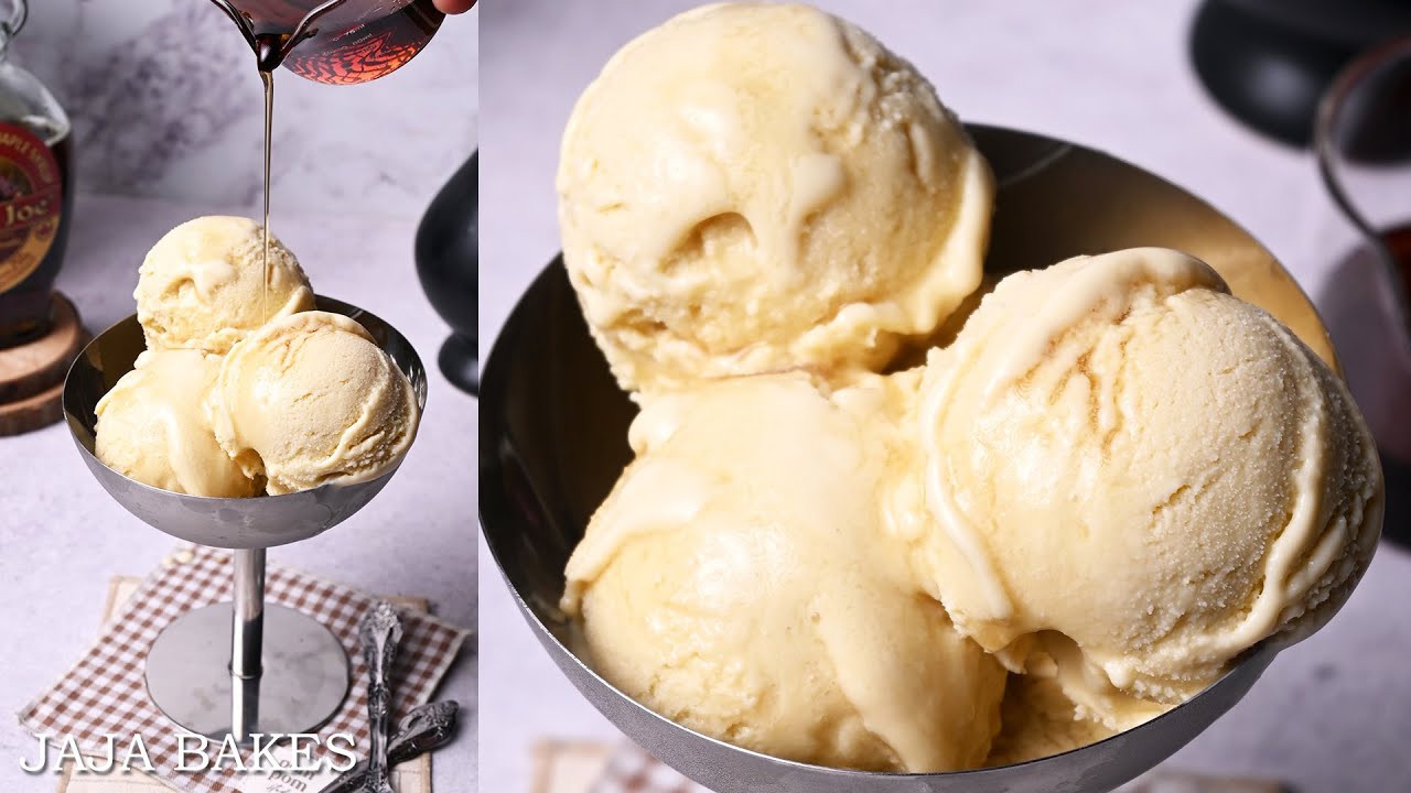 Maple Ice Cream | Sweetened Only With Maple Syrup | Jaja Bakes