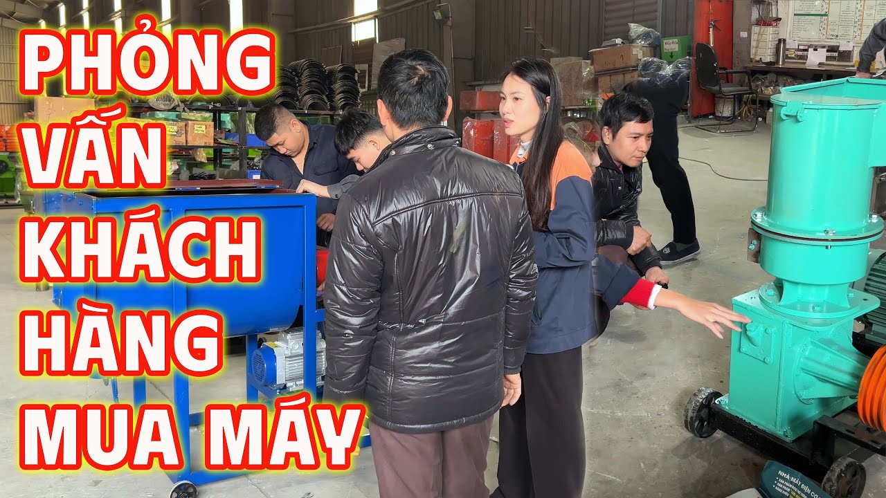 Phỏng vấn khách hàng mua máy tại Bình Quân - Máy Trộn Cám Trục Ngang MT50 Cửa Dọc