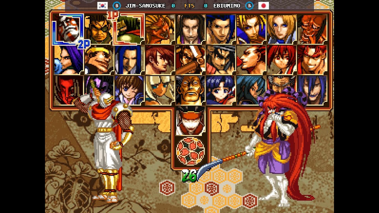 Samurai Shodown V Special - 🇰🇷 Jin-sanosuke(B) vs 🇯🇵 ebiumino(B) | Fightcade