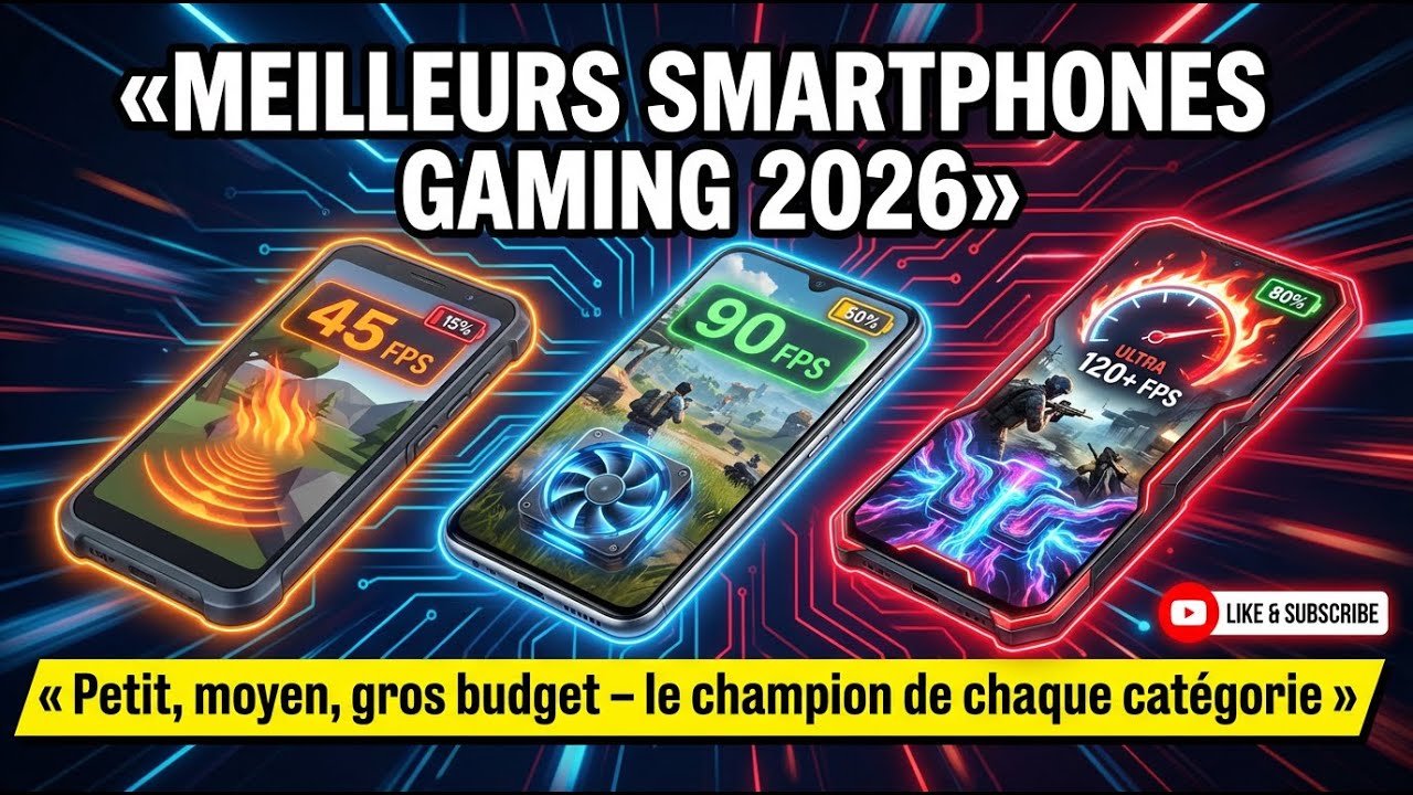 Les MEILLEURS smartphones GAMING en 2026 (petit, moyen et gros budget)