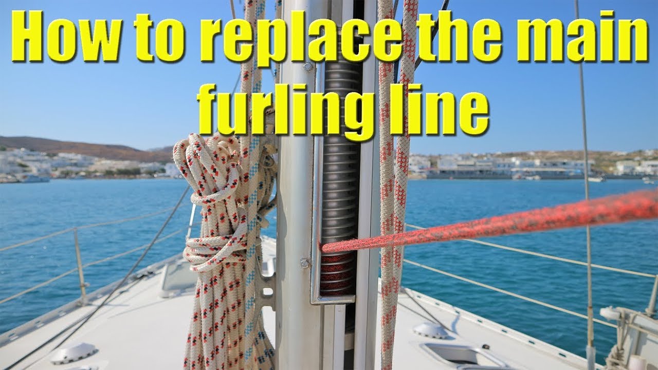 How to replace the main sail furling line - Sailing A B Sea (Ep.087)