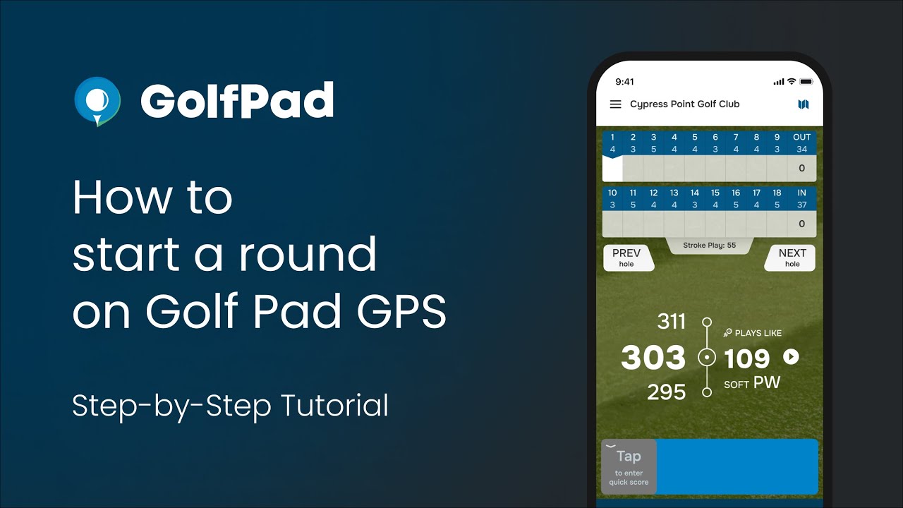 How to start a round on Golf Pad GPS — free golf rangefinder and scoring app