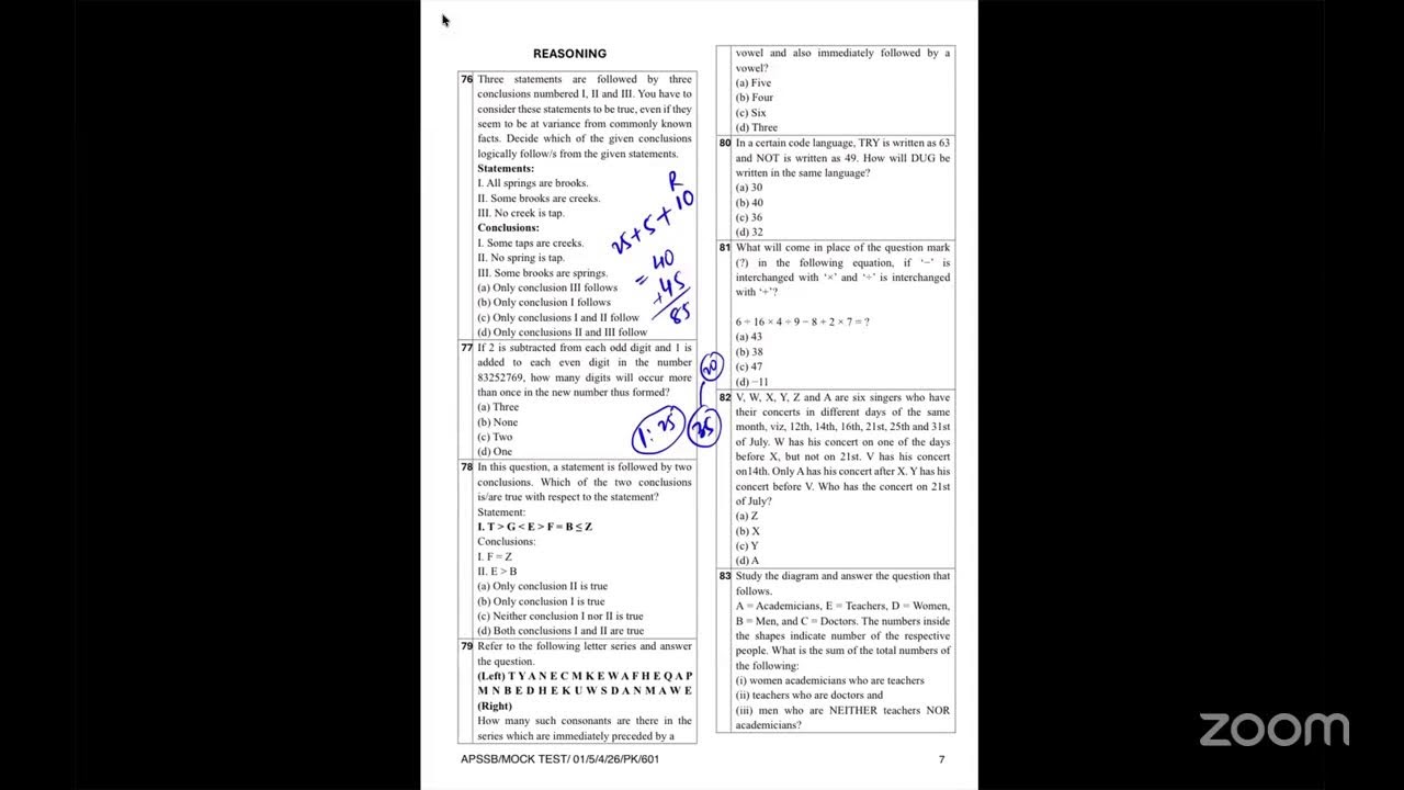 APSSB MOCK TEST 01