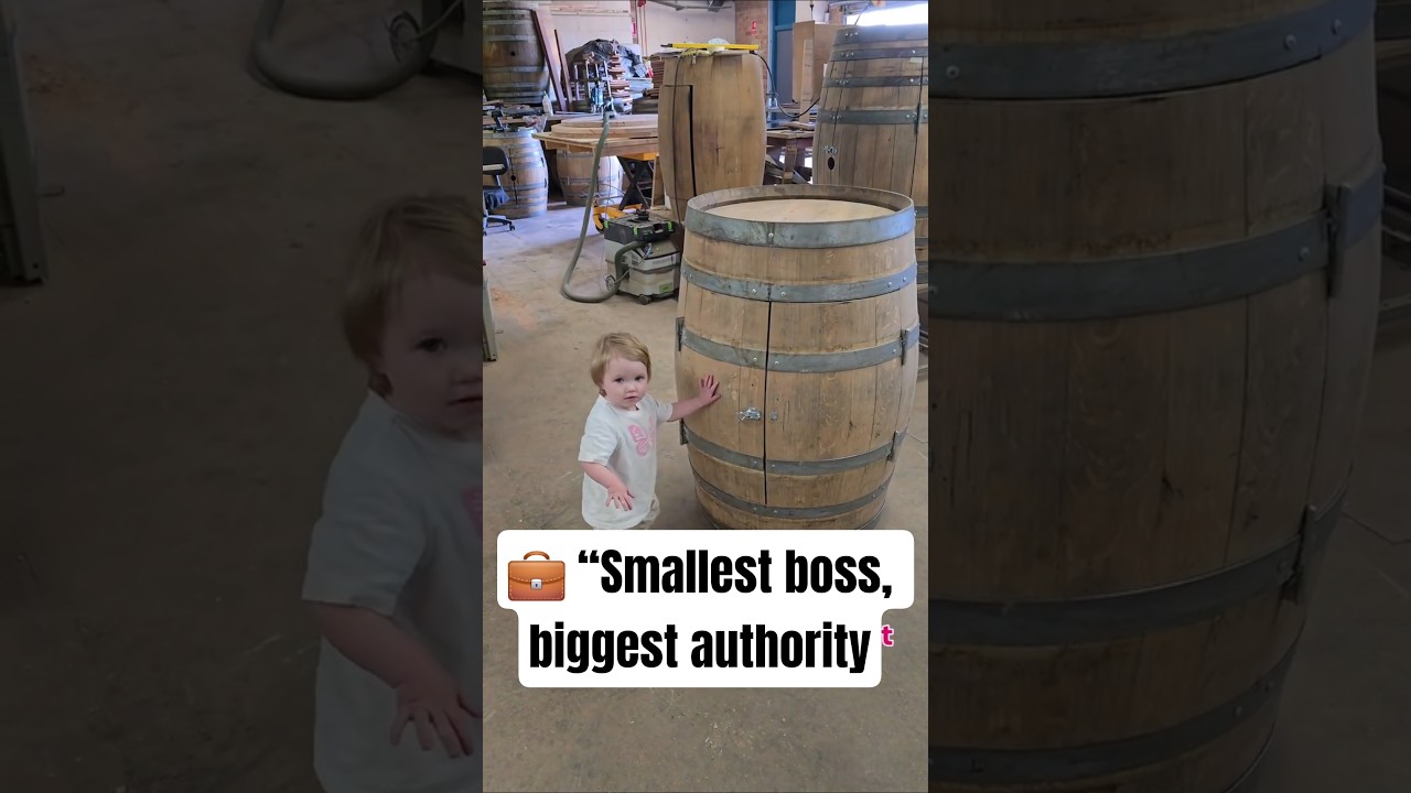 👀 “Millie’s approval says it all… Order yourself a wine barrel cabinet for Christmas delivery 