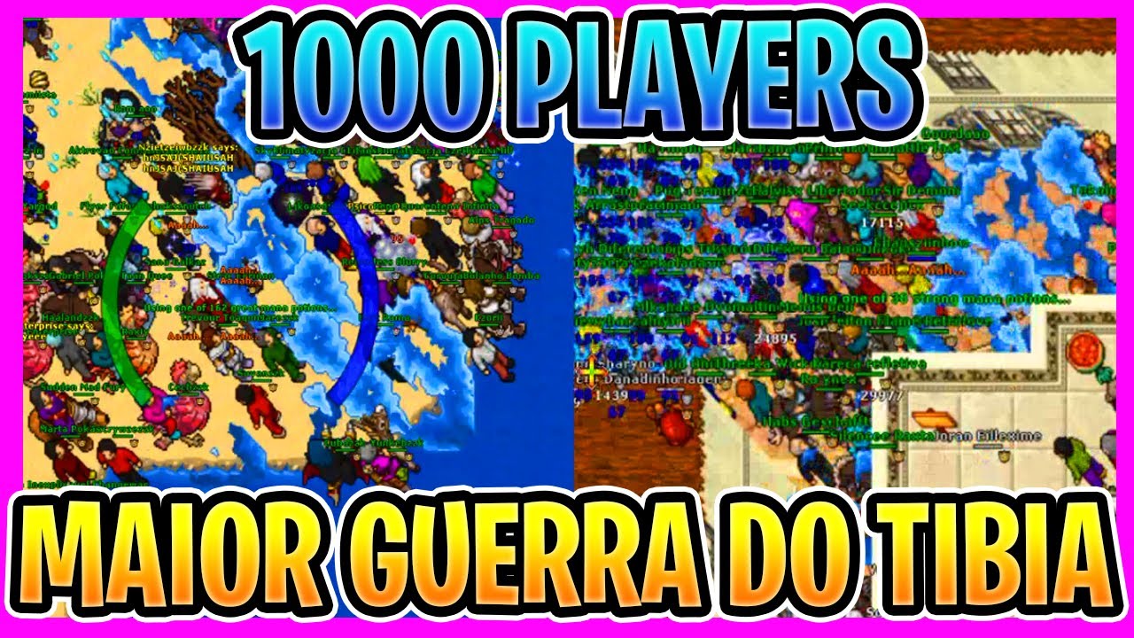 Maior guerra do tibia Libertabra 1000 players batalham - Tibia #GameLab