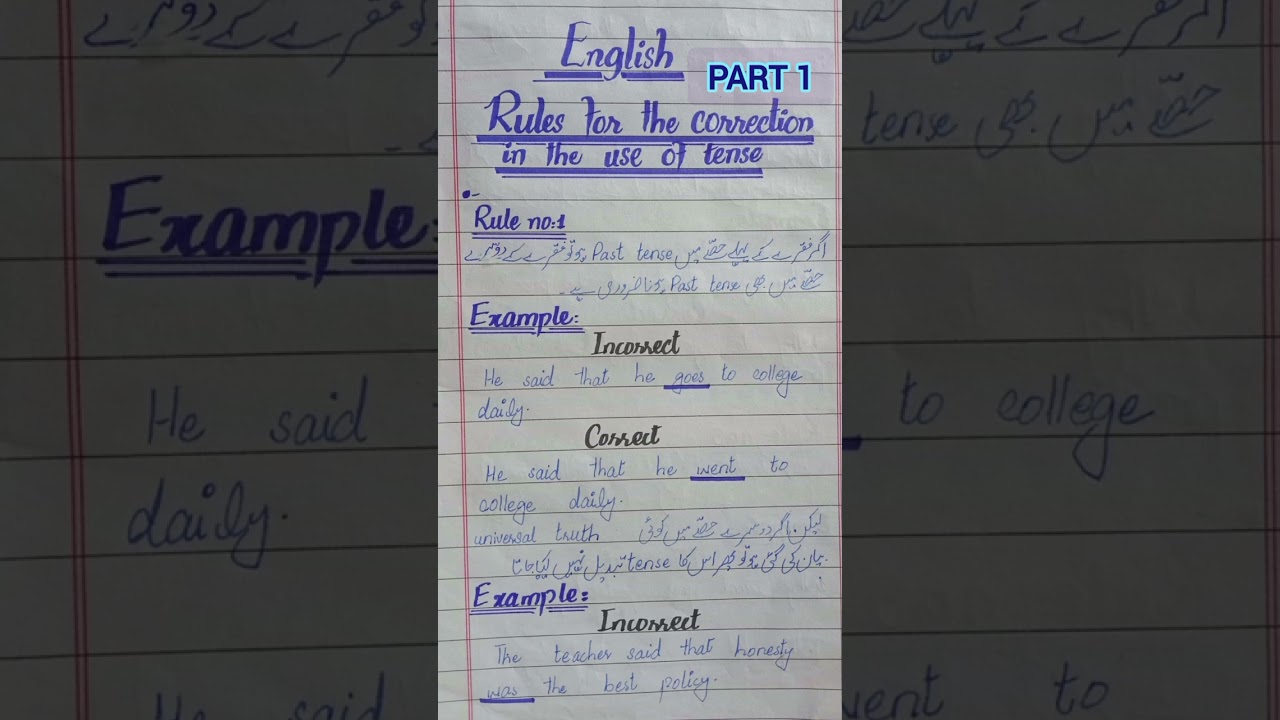English Grammar Rules | tense rules