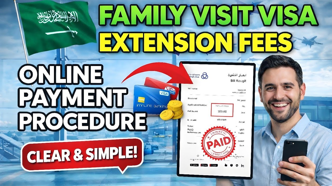 Single Entry Visit Visa Extension Fees Online Payment Procedure  | Saudi Arabia 
