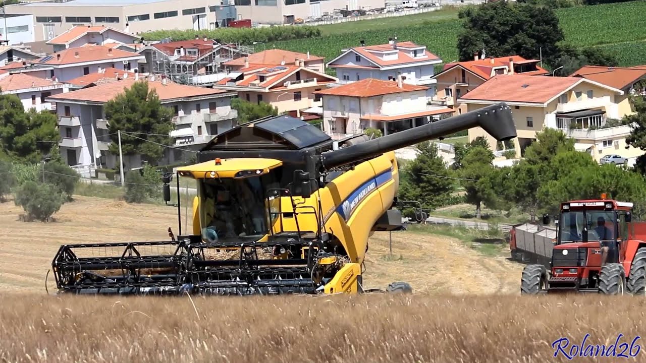 New Holland CX5090 Elevation Hillside + Cresssoni Crx 6,60 mt  -Trebbiatura  2015 -Az. Agr. Bosica