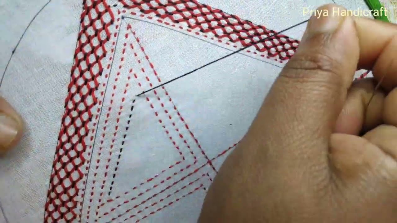 Hand Embroidery Bangladeshi Traditional Nakshi Katha Stitch Tutorial. গ্রাম বাংলার নকশী কাঁথা সেলাই।
