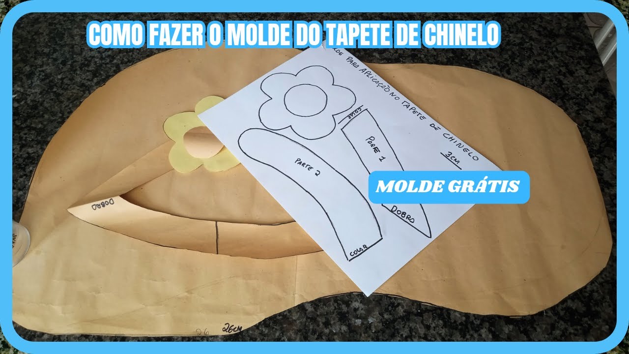 Como Fazer o Molde de Chinelo para Tapete