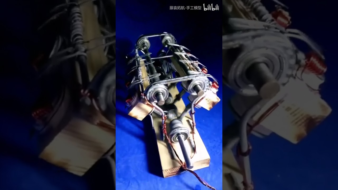 【自制引擎】手工打造 电磁V8引擎模型 声浪动听