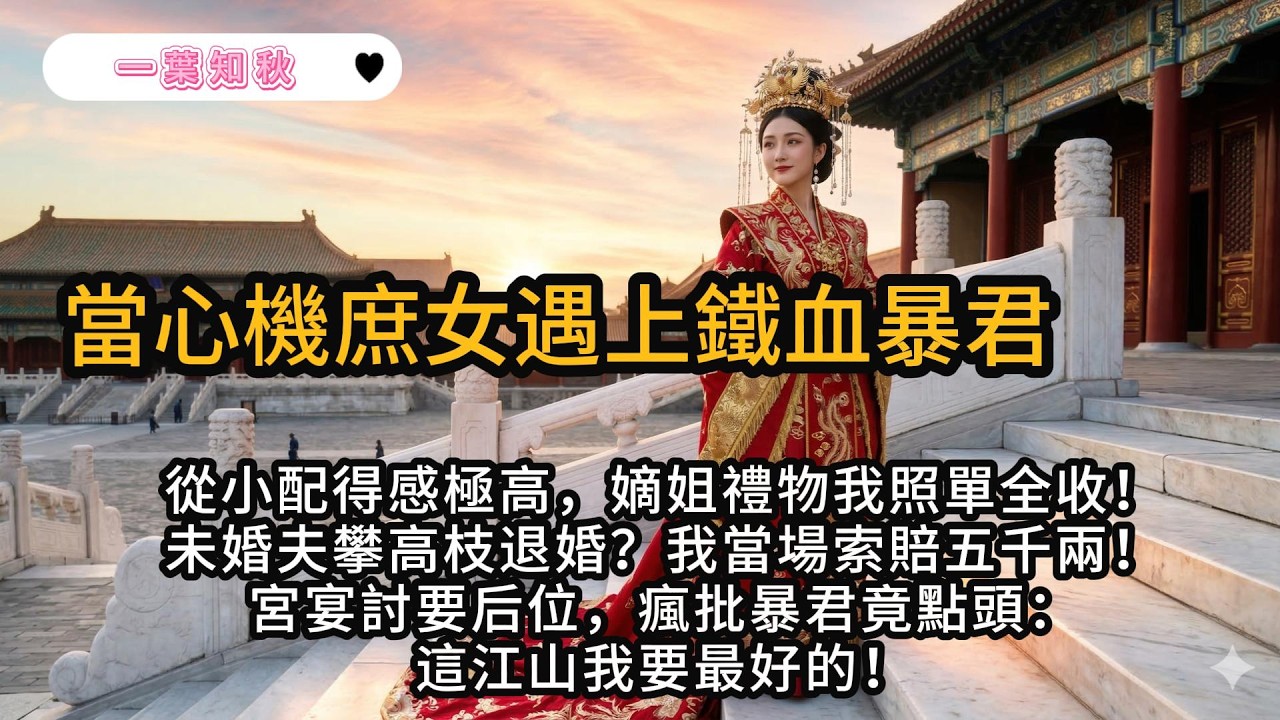 從小配得感極高，嫡母陰陽我當誇獎，嫡姐禮物我照單全收！未婚夫攀高枝退婚？我當場索賠五千兩！宮宴討要后位，瘋批暴君竟點頭：好啊，瘋子配暴君，這江山我要最好的#瘋批 #古風 #完結篇