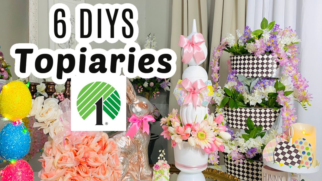 🌷6 DIY DOLLAR TREE EASTER/SPRING DECOR CRAFTS TOPIARIES 🌷